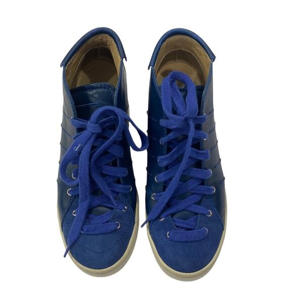 Giuseppe Zanotti Soma50 Studded High Top Wedge Women's Blue High-Top Sneakers - Picture 3 of 9